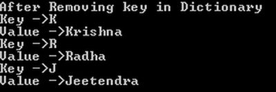 remove record in dictionary